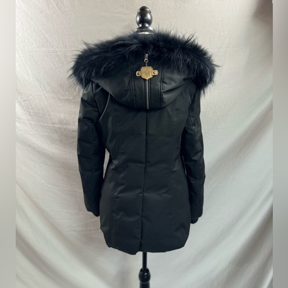 MACKAGE ADALI JACKET BLACK WITH NATURAL FUR TRIM - Picture 5 of 12
